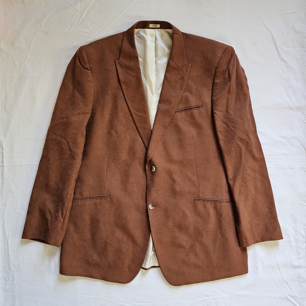 Cubavera Silk Paisley Print Terracotta 2-button Wedding Prom Official Blazer 48L